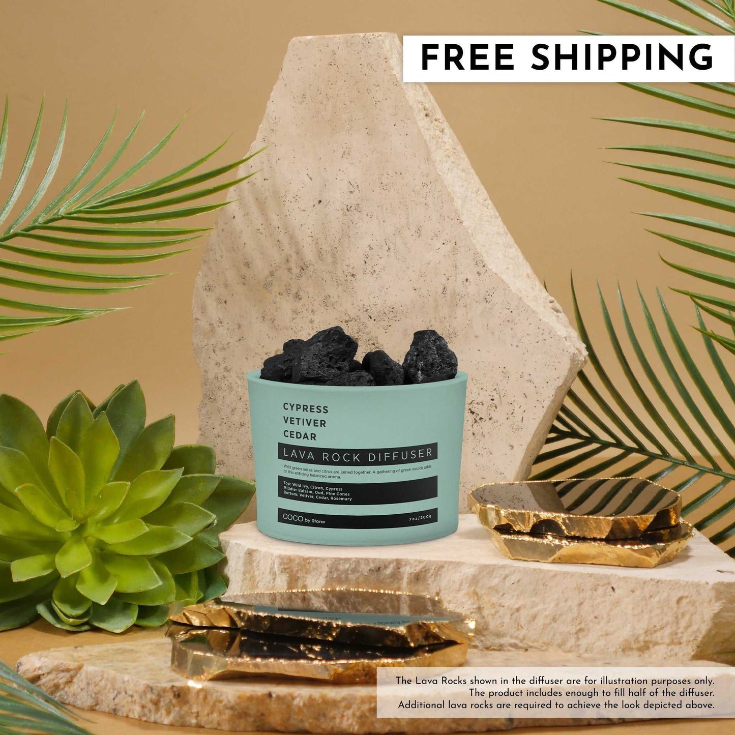 COCO Lava Rock Diffuser Lava Rock Diffuser (Cypress | Vetiver | Cedar) COCO-LRD-CVC 26 $ Lava Rock Diffusers Stone Candles Stew's Incense