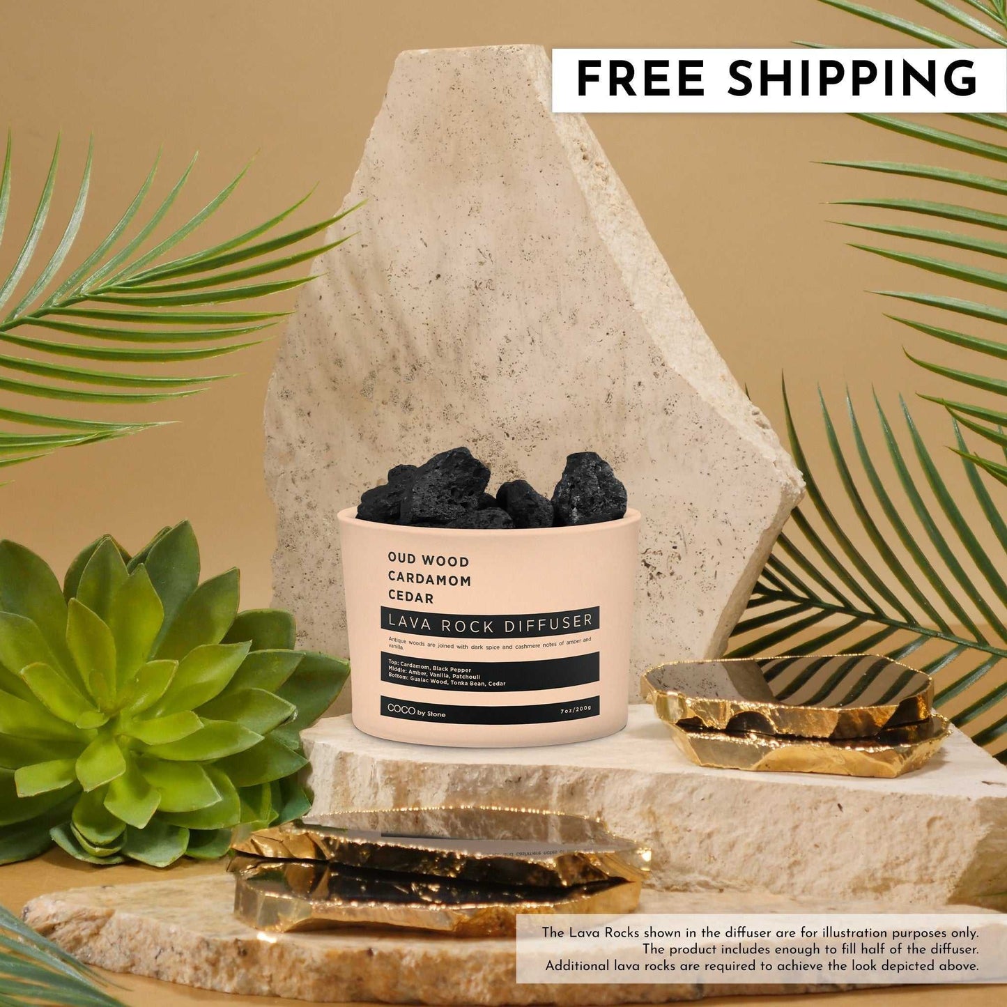 COCO Lava Rock Diffuser Lava Rock Diffuser (Oud Wood | Cardamom | Cedar) COCO-LRD-OCC 26 $ Lava Rock Diffusers Stone Candles Stew's Incense