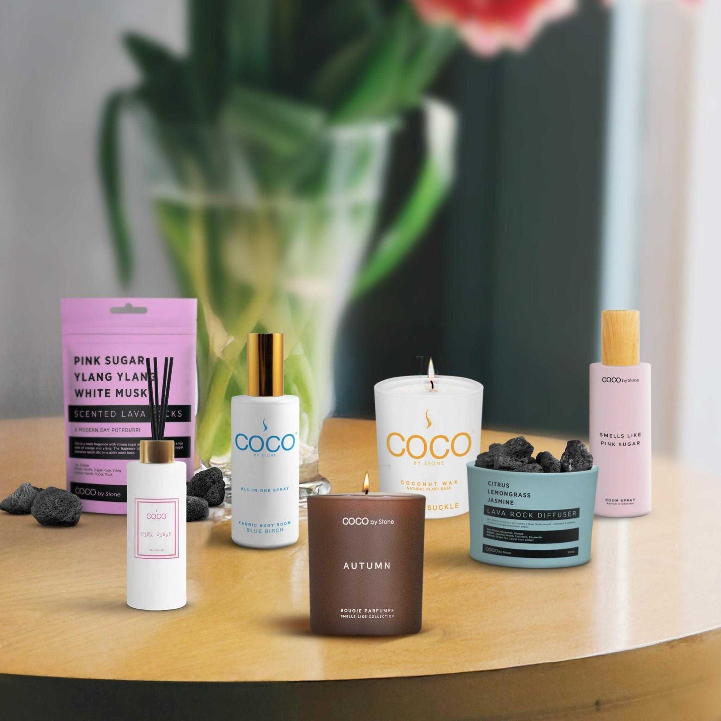 COCO Lava Rock Diffuser Lava Rock Diffuser (Citrus | Lemongrass | Jasmine) COCO-LRD-CLJ 26 $ Lava Rock Diffusers Stone Candles Stew's Incense