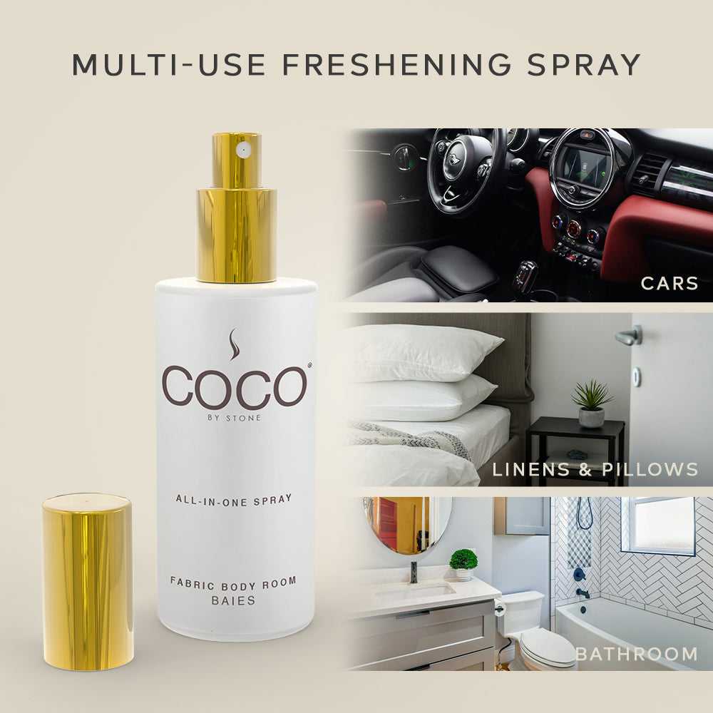 COCO All-in-One Spray 5oz Baies All-In-One Spray CRS5BA 20 $ Lava Rock Diffusers Stone Candles Stew's Incense