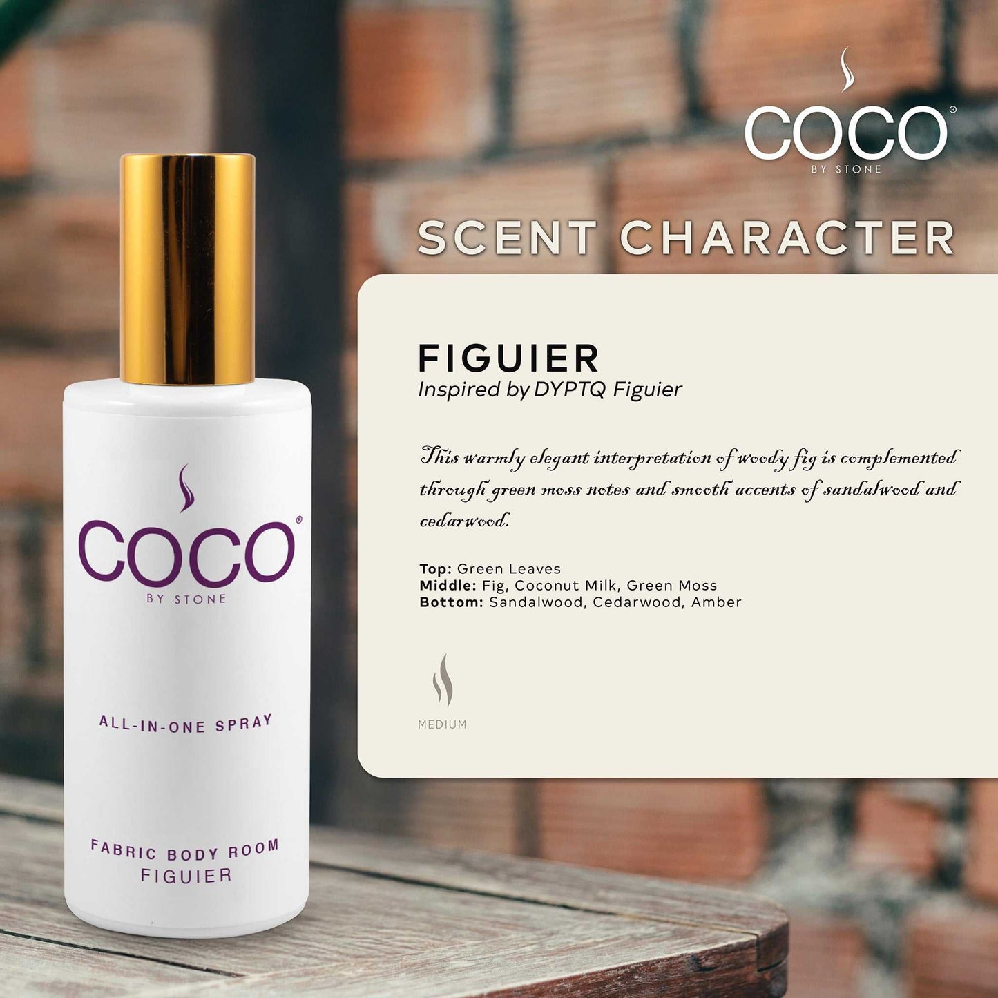 COCO All-in-One Spray 5oz Figuier All-In-One Spray CRS5FI 20 $ Lava Rock Diffusers Stone Candles Stew's Incense