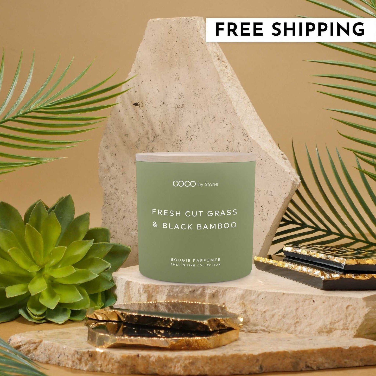 Smells Like Candle 15oz Smells Like Fresh Cut Grass & Black Bamboo Candle GLM15-2-2023 38 $ Candles Stone Candles Stew's Incense