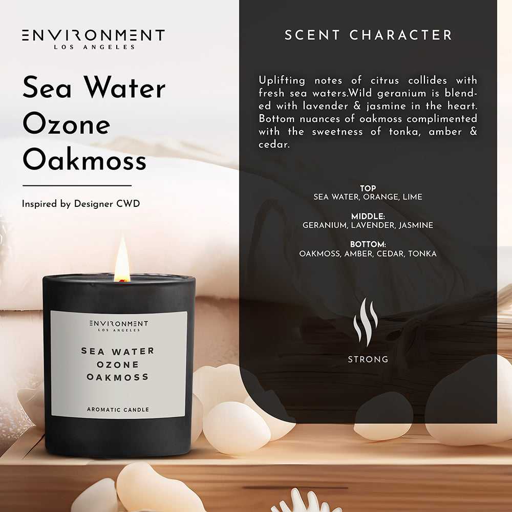 Environment - Candle 8oz Sea Water | Ozone | Oakmoss Candle with Lid and Box (Inspired by Davidoff Cool Water®) EN-CAN8-COOLWATER 48 $ Candles Stone Candles Stew's Incense
