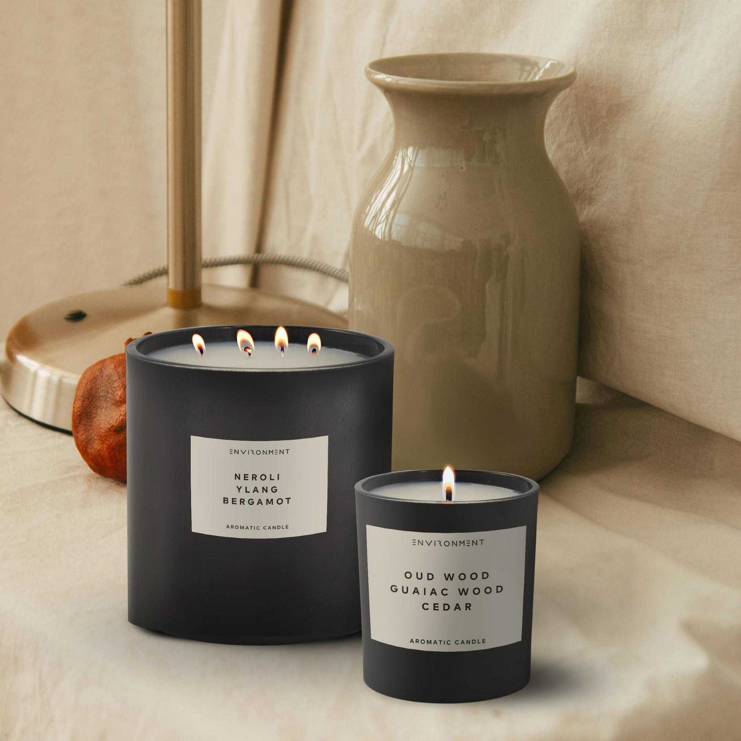 Environment - Candle 8oz Oud Wood | Guaiac Wood | Cedar Candle with Lid and Box (Inspired by Tom Ford Oud Wood®) EN-CAN8-TOMFO 48 $ Candles Stone Candles Stew's Incense