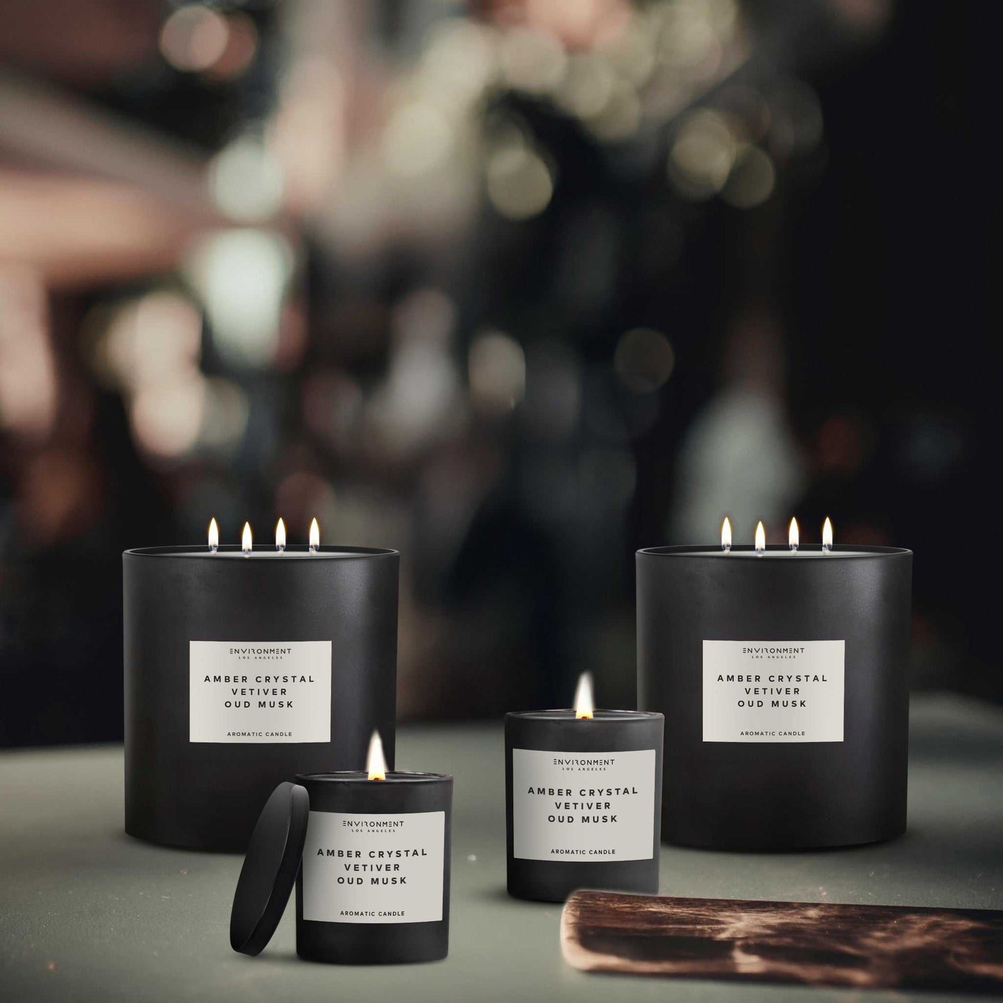 Environment - Candle 8oz Amber Crystal | Vetiver | Oud Musk Candle with Lid and Box (Inspired by Baccarat Rouge 540®) EN-CAN8-MAISON 48 $ Candles Stone Candles Stew's Incense