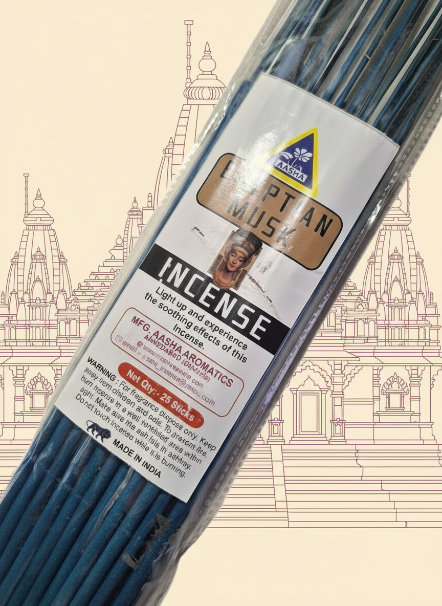 Aasha Egyptian Musk Jumbo Incense Sticks-16 Inch-25 Sticks