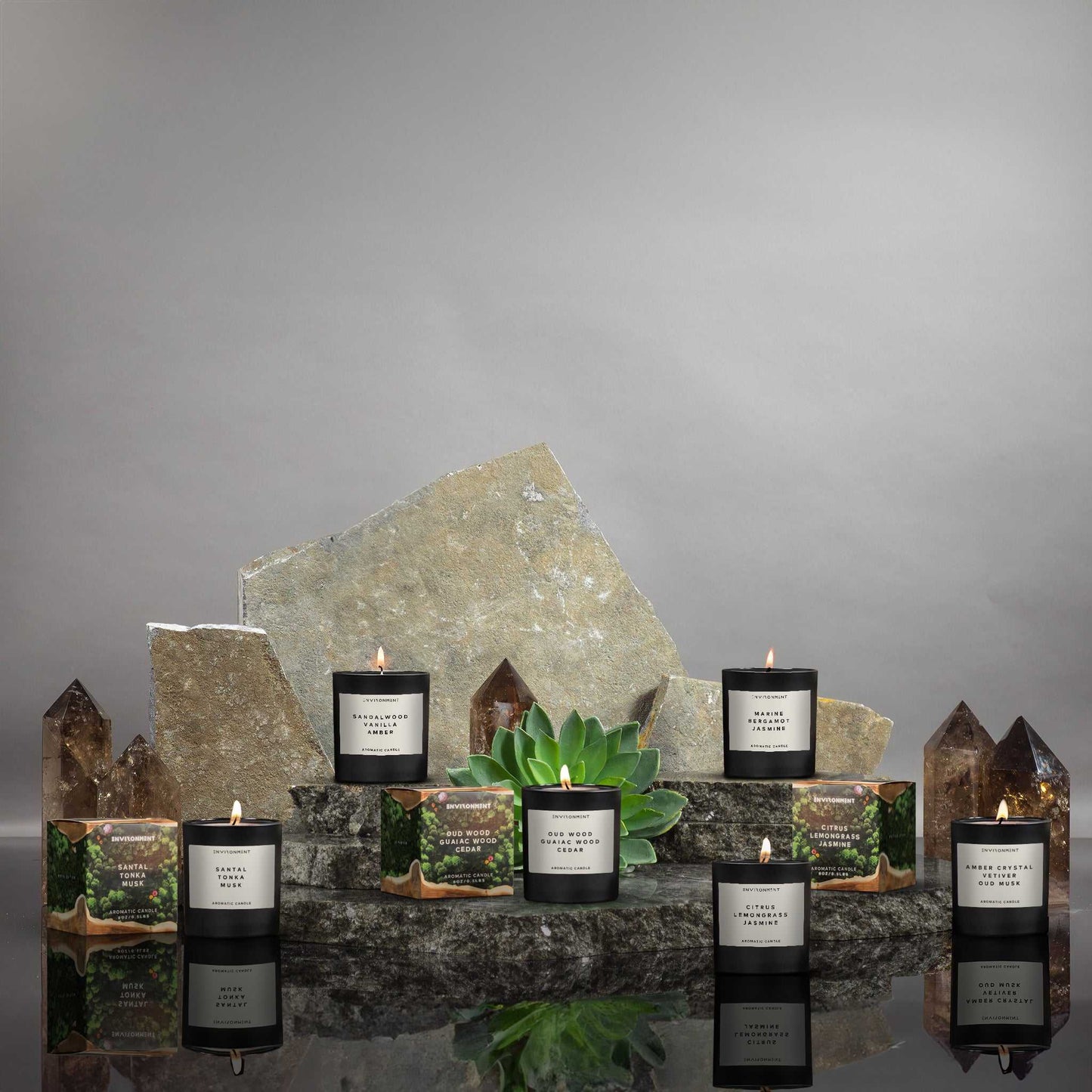 Environment - Candle (Hotel Aromatics) 8oz Damask Rose | Vetiver | Guaiac Wood Candle with Lid and Box (Inspired by Le Labo Rose 31® and Fairmont Hotel®) EN-CAN8-FAIRMONT 48 $ Candles Stone Candles Stew's Incense