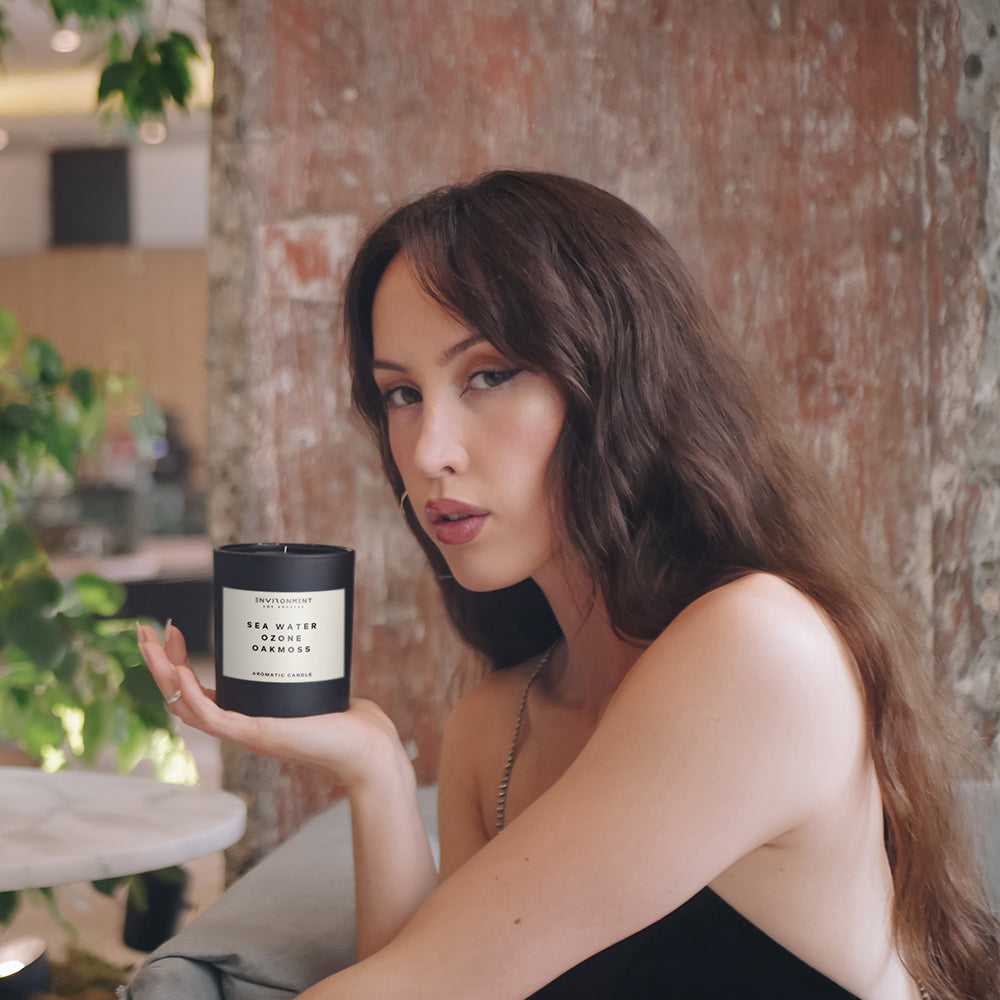Environment - Candle 8oz Sea Water | Ozone | Oakmoss Candle with Lid and Box (Inspired by Davidoff Cool Water®) EN-CAN8-COOLWATER 48 $ Candles Stone Candles Stew's Incense