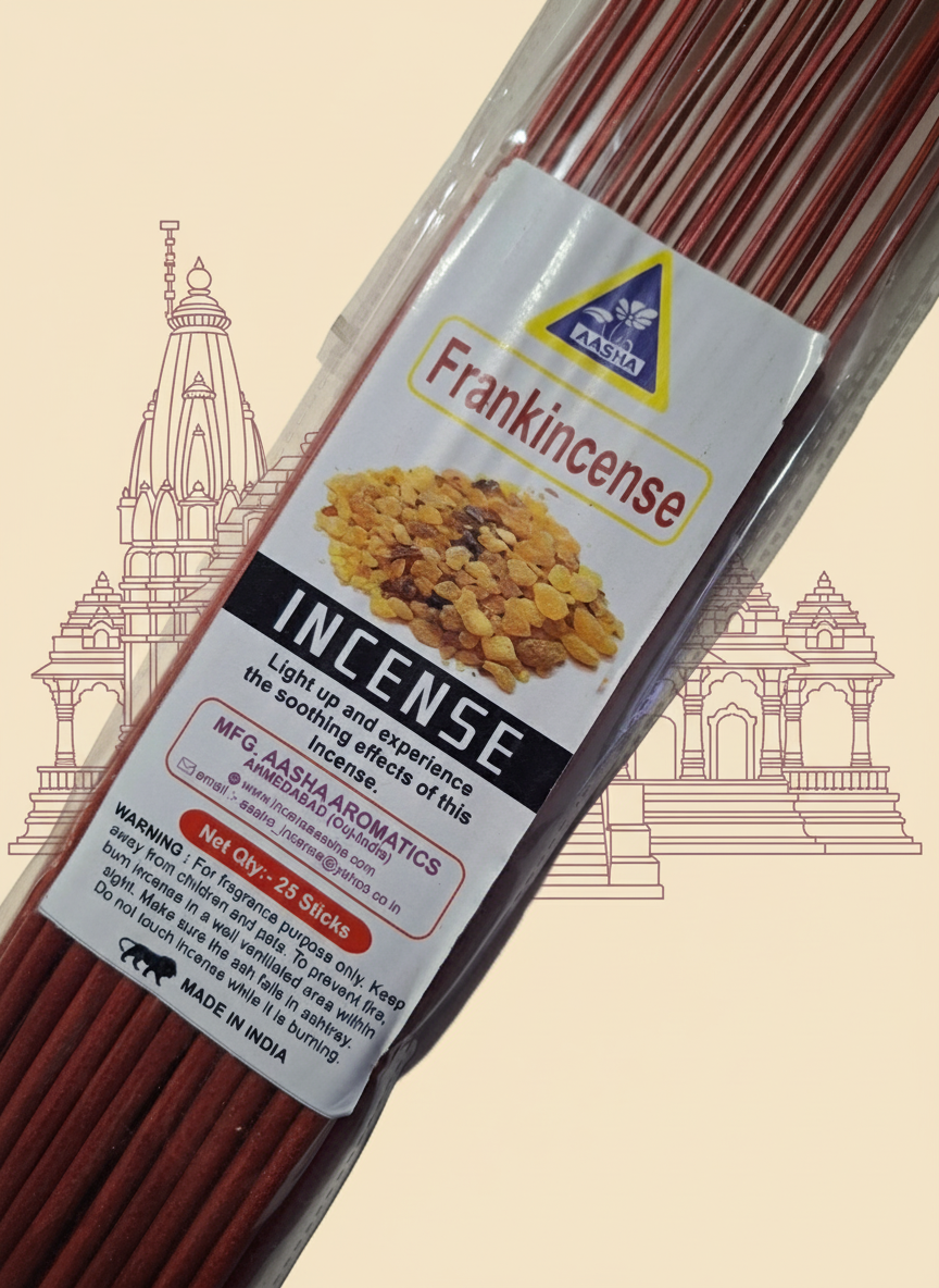 Aasha Frank Incense Jumbo Incense Sticks-16 Inch-25 Sticks