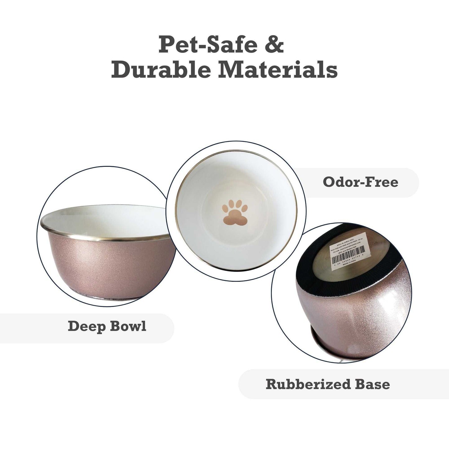 Deep Bowls Deep Dog Bowl with Paw Print Design – Stainless Steel Bowl, Ideal for Small, Medium to Large Dogs – Rose Gold GRA-001 9 $ Pet Lovers Store American Pet Supplies Stew's Incense
