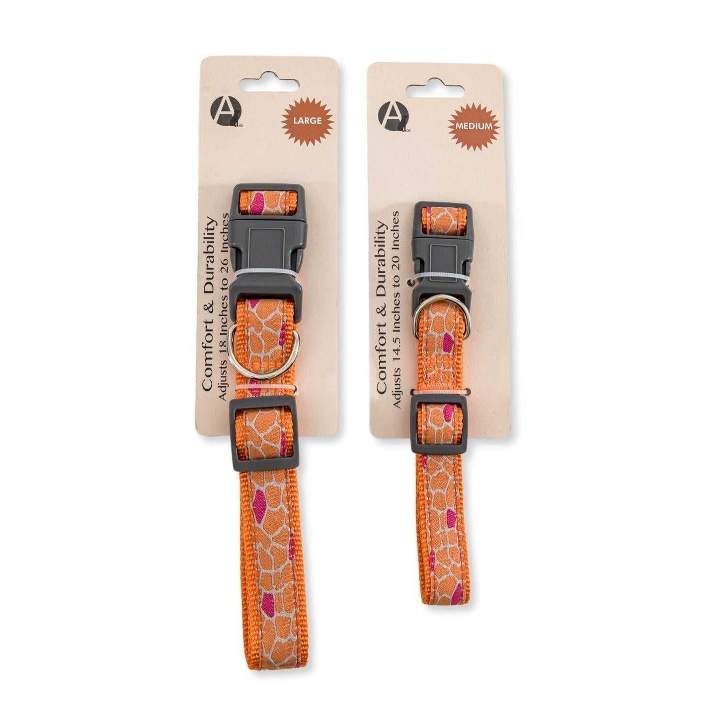 Pet Leashes Nylon Dog Collar with Embroidered Giraffe Design/Animal Print, Secure & Adjustable Fit SMH-102 GIR 12 $ Pet Lovers Store American Pet Supplies Stew's Incense