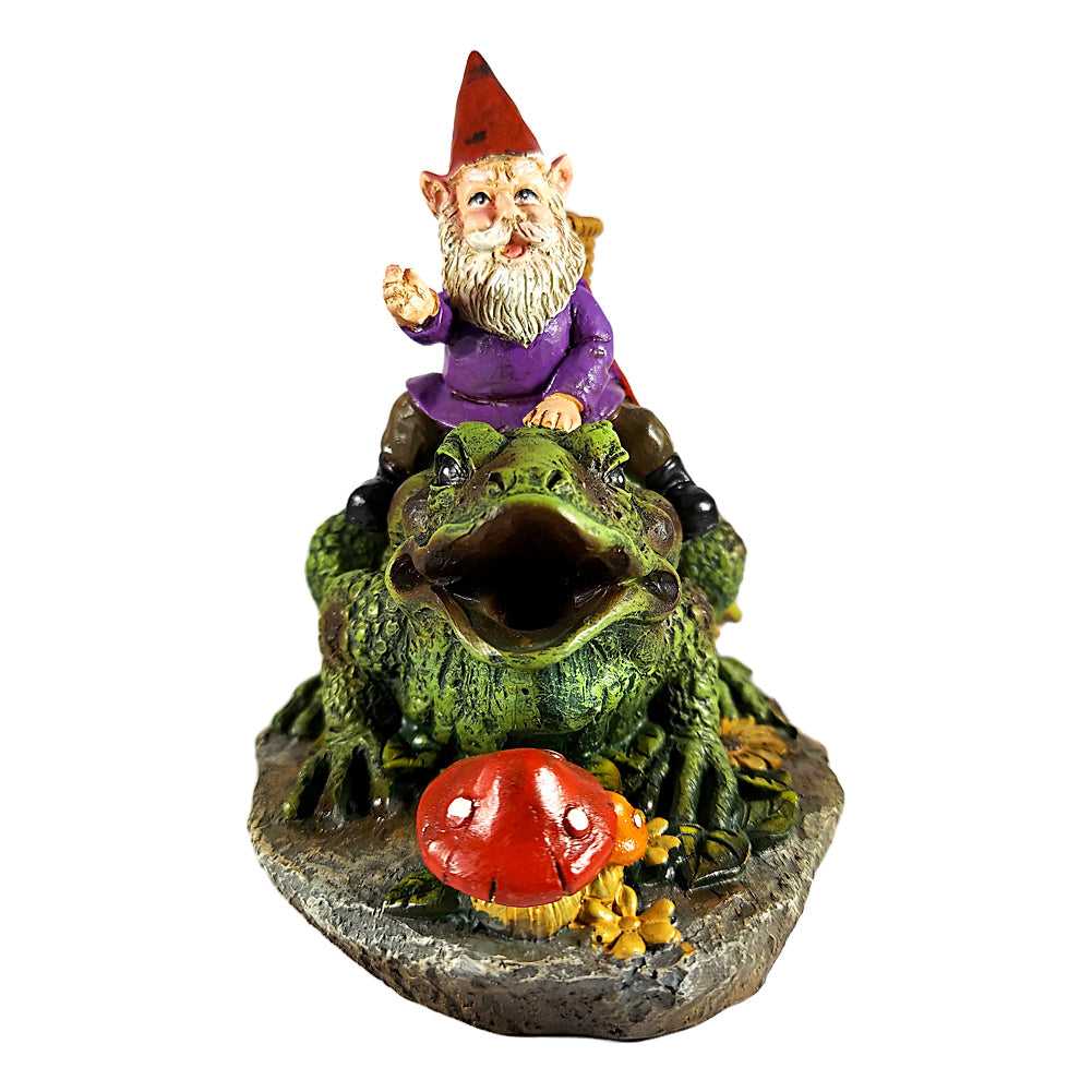 Incense Burner Gnome Riding Toad Backflow Incense Burner BF3254 23 $ The Witches Sage LLC Stew's Incense