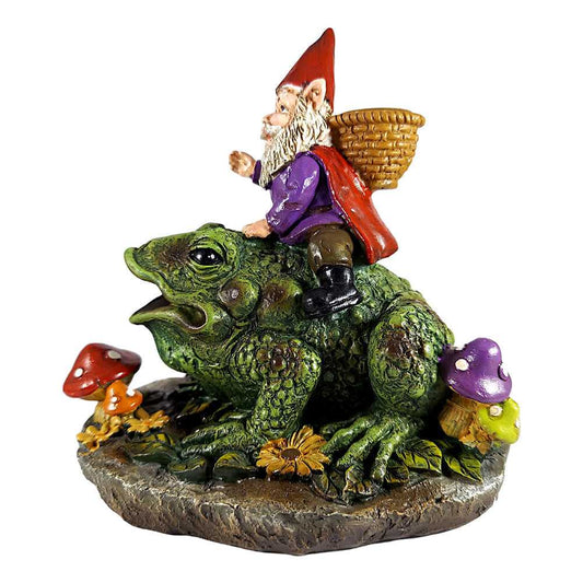 Incense Burner Gnome Riding Toad Backflow Incense Burner BF3254 23 $ The Witches Sage LLC Stew's Incense