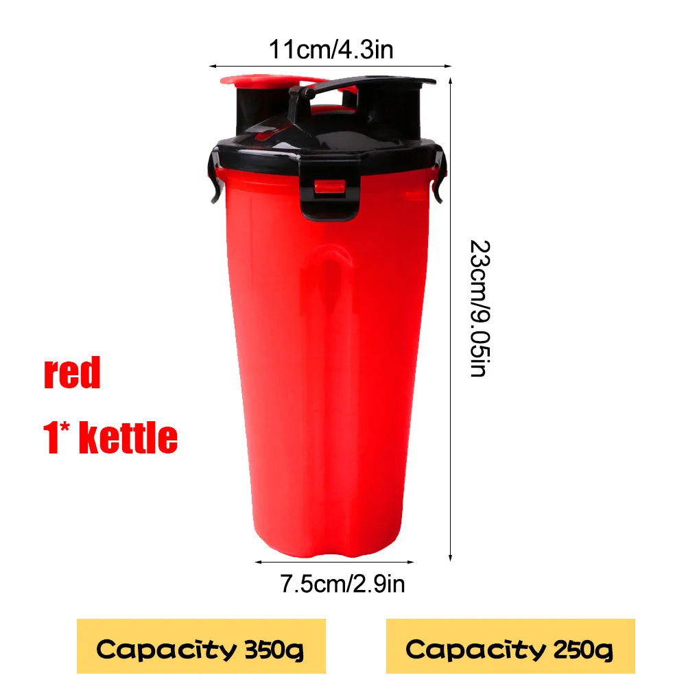 2 in 1 Portable Pet Water Food Container with Folding Silicone Dog Bowls Outdoor Travel Cat Dog Supplies Feeder Cup Water Bottle