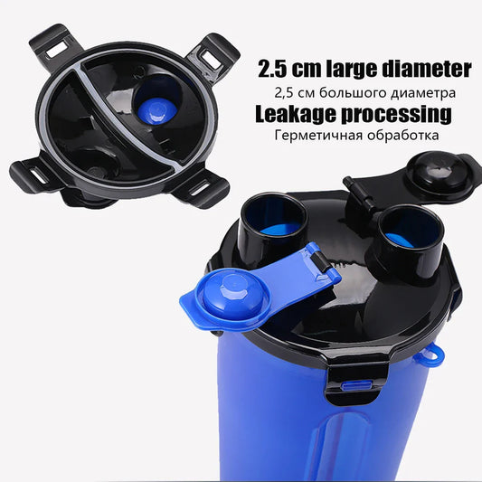 2 in 1 Portable Pet Water Food Container with Folding Silicone Dog Bowls Outdoor Travel Cat Dog Supplies Feeder Cup Water Bottle