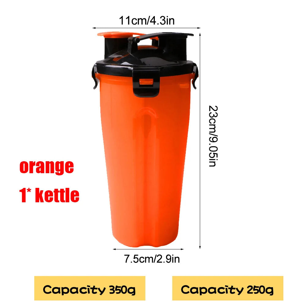 2 in 1 Portable Pet Water Food Container with Folding Silicone Dog Bowls Outdoor Travel Cat Dog Supplies Feeder Cup Water Bottle
