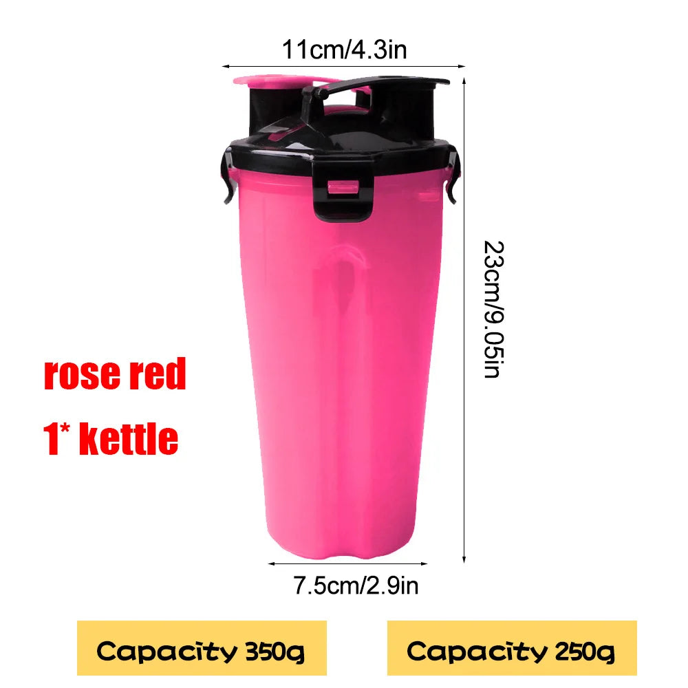 2 in 1 Portable Pet Water Food Container with Folding Silicone Dog Bowls Outdoor Travel Cat Dog Supplies Feeder Cup Water Bottle