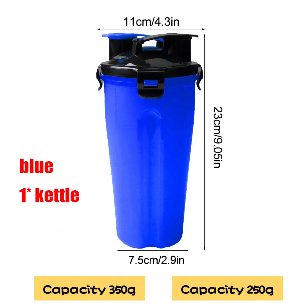 2 in 1 Portable Pet Water Food Container with Folding Silicone Dog Bowls Outdoor Travel Cat Dog Supplies Feeder Cup Water Bottle