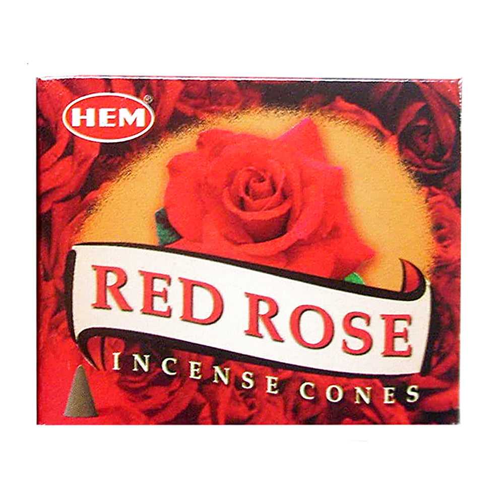Incense HEM Red Rose Incense Cones RR12 (HMC24) 1 $ Shop All The Witches Sage LLC Stew's Incense