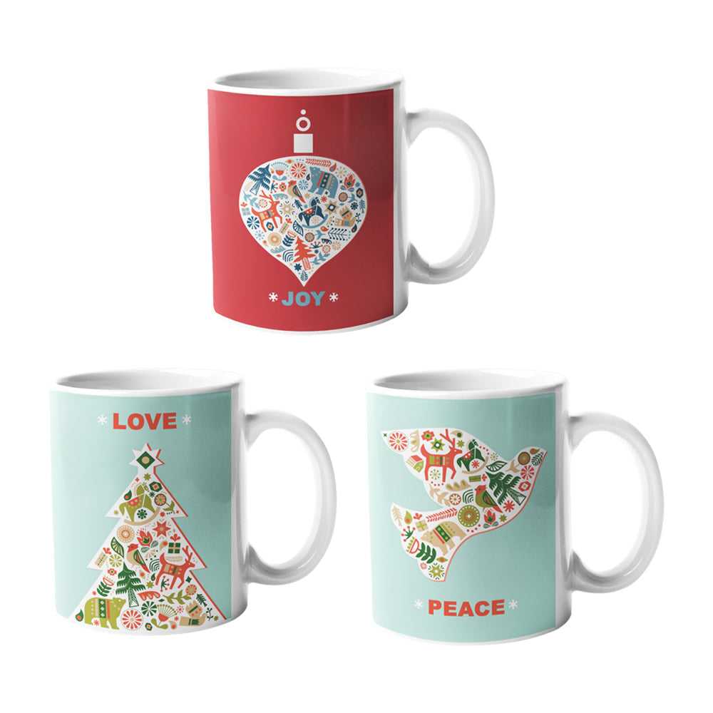 Mug Joy, Love, Peace Holiday 3 Coffee Tea Mug Set CMGC051709K 56 $ Mugs Onetify Stew's Incense