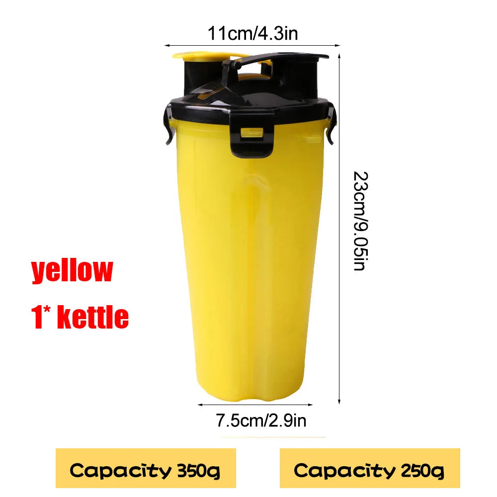 2 in 1 Portable Pet Water Food Container with Folding Silicone Dog Bowls Outdoor Travel Cat Dog Supplies Feeder Cup Water Bottle