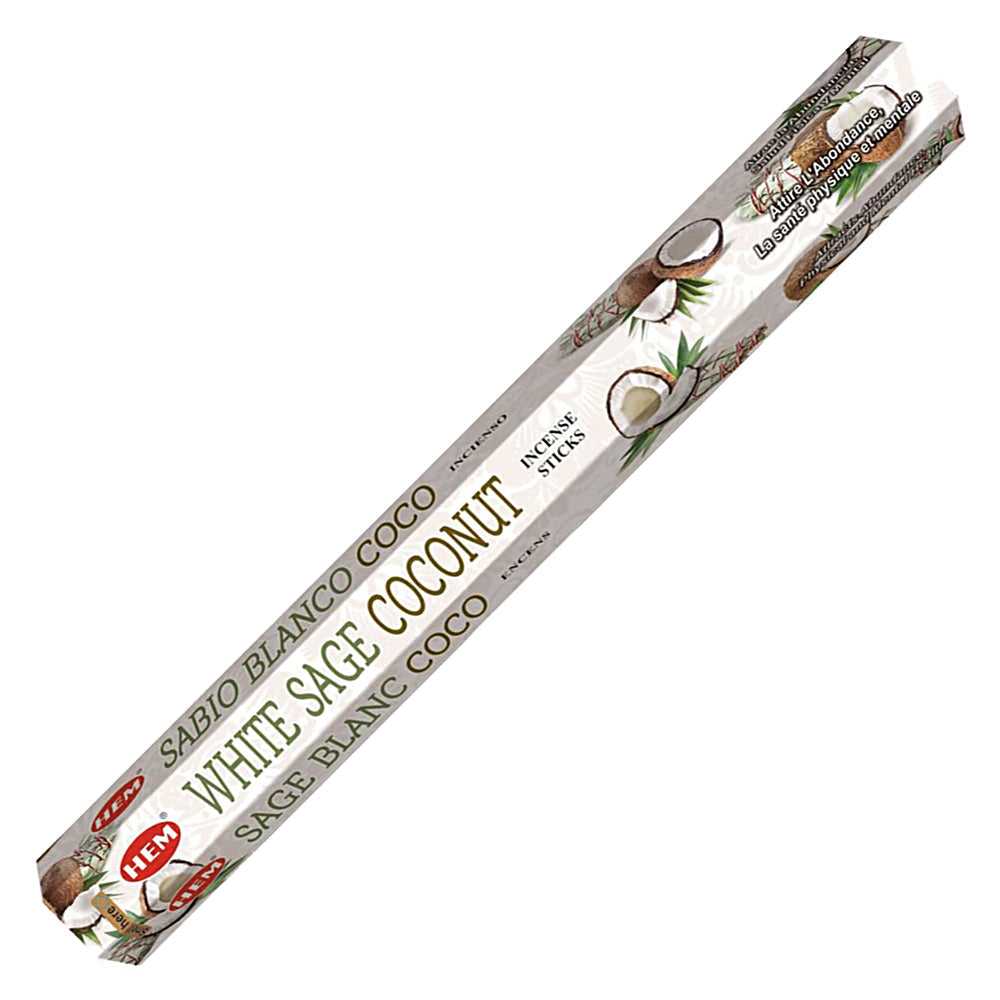 Incense HEM White Sage Coconut Incense Sticks WSCO20 1 $ Shop All The Witches Sage LLC Stew's Incense