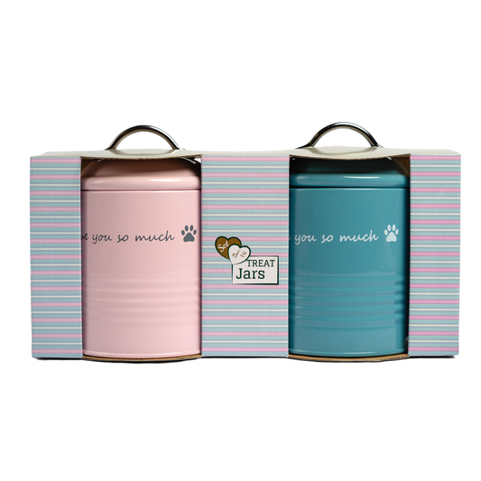 Treat Jar "I Love You So Much" Dog Treat Canister Gift Set – Pink & Blue PL3300 28 $ Pet Lovers Store American Pet Supplies Stew's Incense
