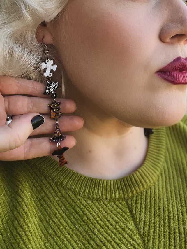 Brooches & Lapel Pins Trick or Treat Earrings by Lipstick & Chrome ER-133 14 $ Halloween Quirks! Stew's Incense
