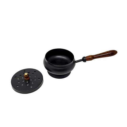 Incense Burner Iron Charcoal Burner with Lid & Wood Handle 9" BR67 15 $ Shop All The Witches Sage LLC Stew's Incense