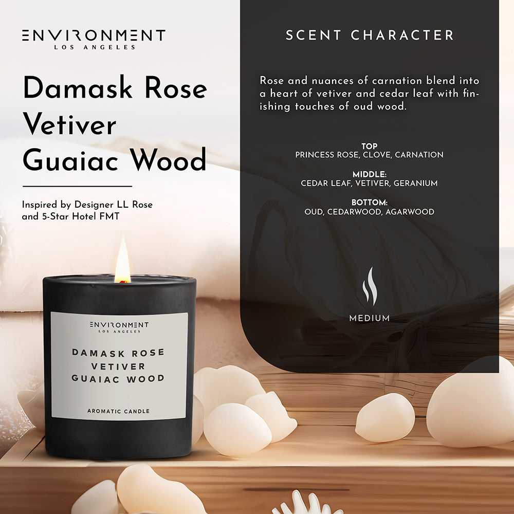 Environment - Candle (Hotel Aromatics) 8oz Damask Rose | Vetiver | Guaiac Wood Candle with Lid and Box (Inspired by Le Labo Rose 31® and Fairmont Hotel®) EN-CAN8-FAIRMONT 48 $ Candles Stone Candles Stew's Incense
