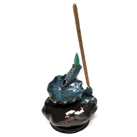 Incense Burner Lotus Ceramic Backflow Cone & Stick Incense Burner BFL-24 19 $ Shop All The Witches Sage LLC Stew's Incense