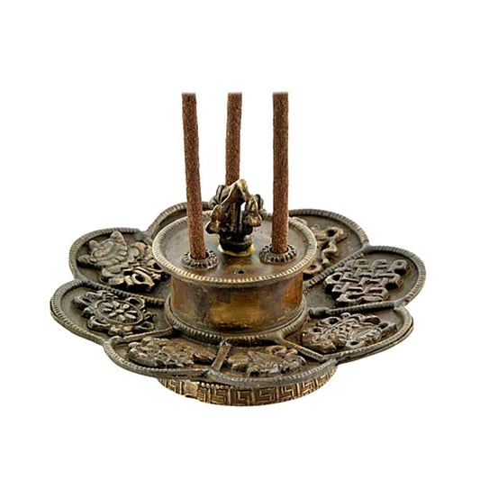 Incense Burner Lotus Tibetan Incense Burner - Antique BBR-124 22 $ The Witches Sage LLC Stew's Incense