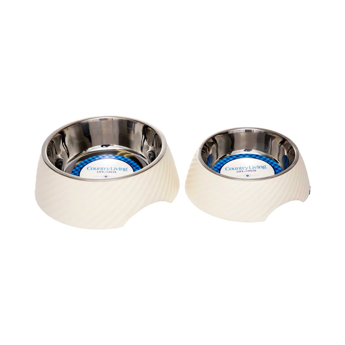 Bowl Country Living Set of 2 Round Twill Melamine Dog Bowls with Removable Stainless Steel Inserts – White Swan MLB002 24 $ Pet Lovers Store American Pet Supplies Stew's Incense