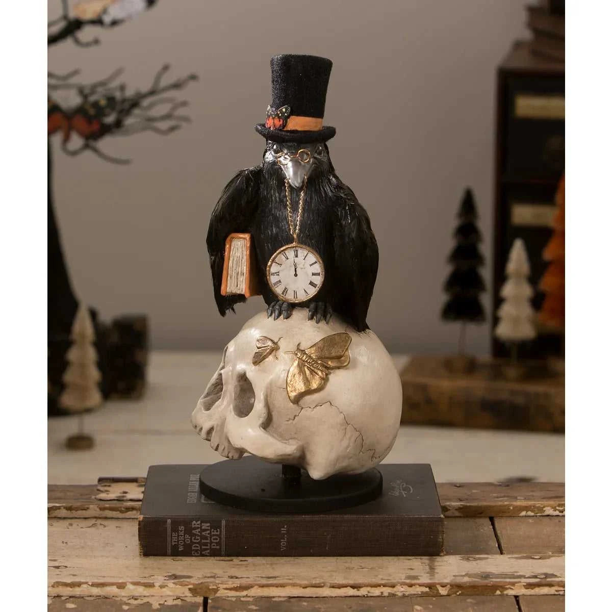 Seasonal Decor, Halloween Midnight Crow On Skull by Bethany Lowe Designs TD2226 199 $ Shop All Quirks! Stew's Incense