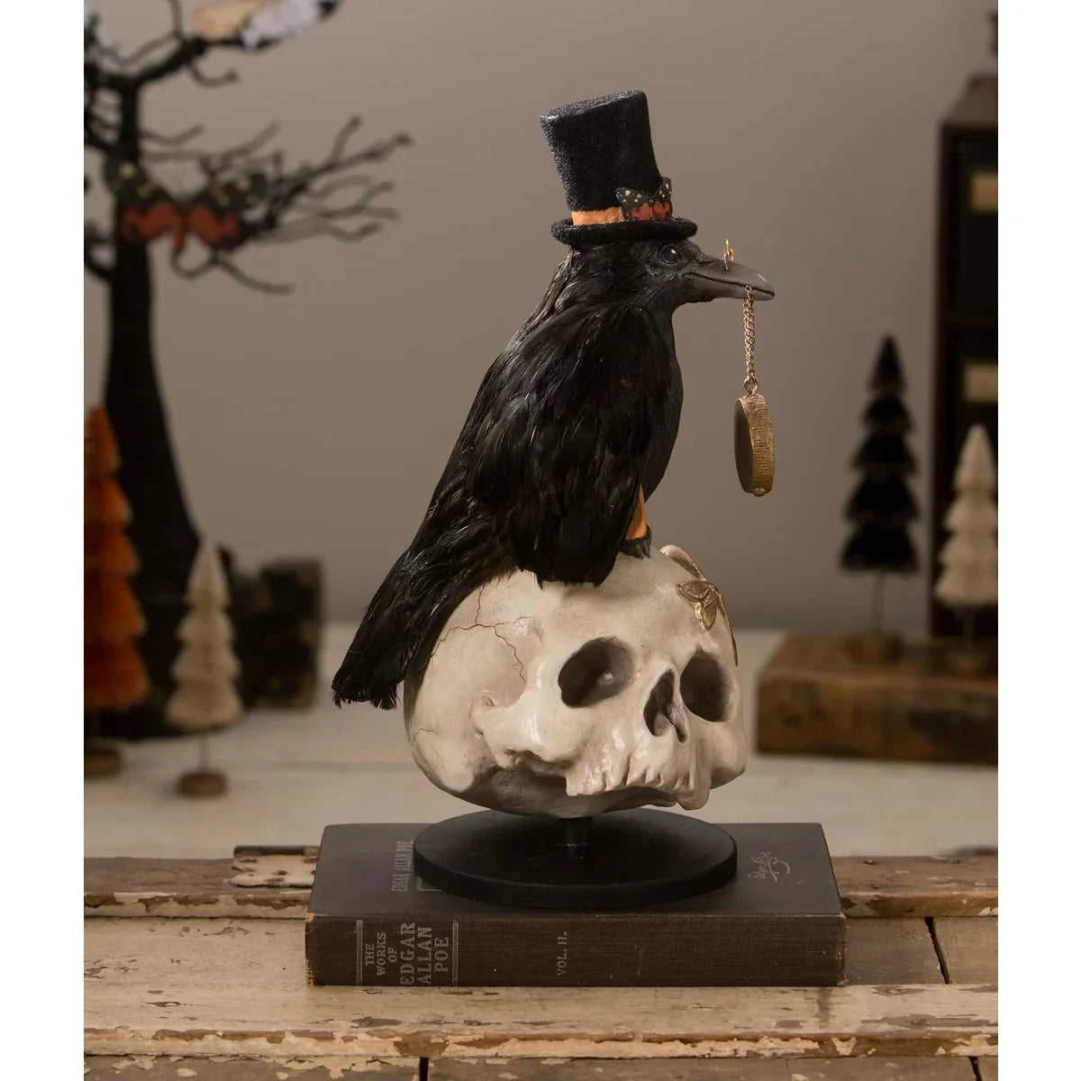 Seasonal Decor, Halloween Midnight Crow On Skull by Bethany Lowe Designs TD2226 199 $ Shop All Quirks! Stew's Incense