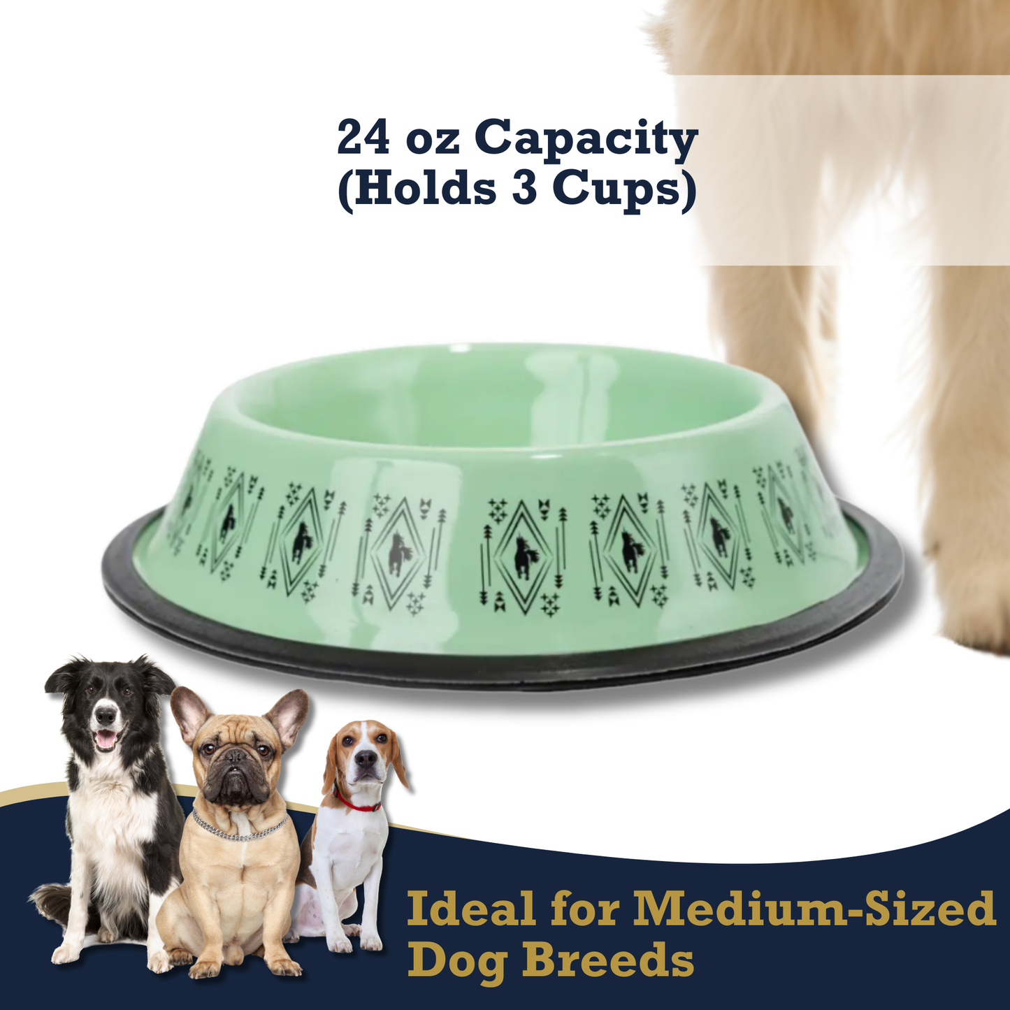 Bowl Non-Skid Boho Stainless Steel Dog Bowl – with Whimsical Unicorn Design, Silicone Base for Medium Dogs – 24oz BWL005 12 $ Pet Lovers Store American Pet Supplies Stew's Incense