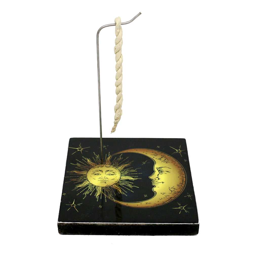 Incense Burner Sun and Moon Square Rope Incense Holder 14068 7 $ Shop All The Witches Sage LLC Stew's Incense