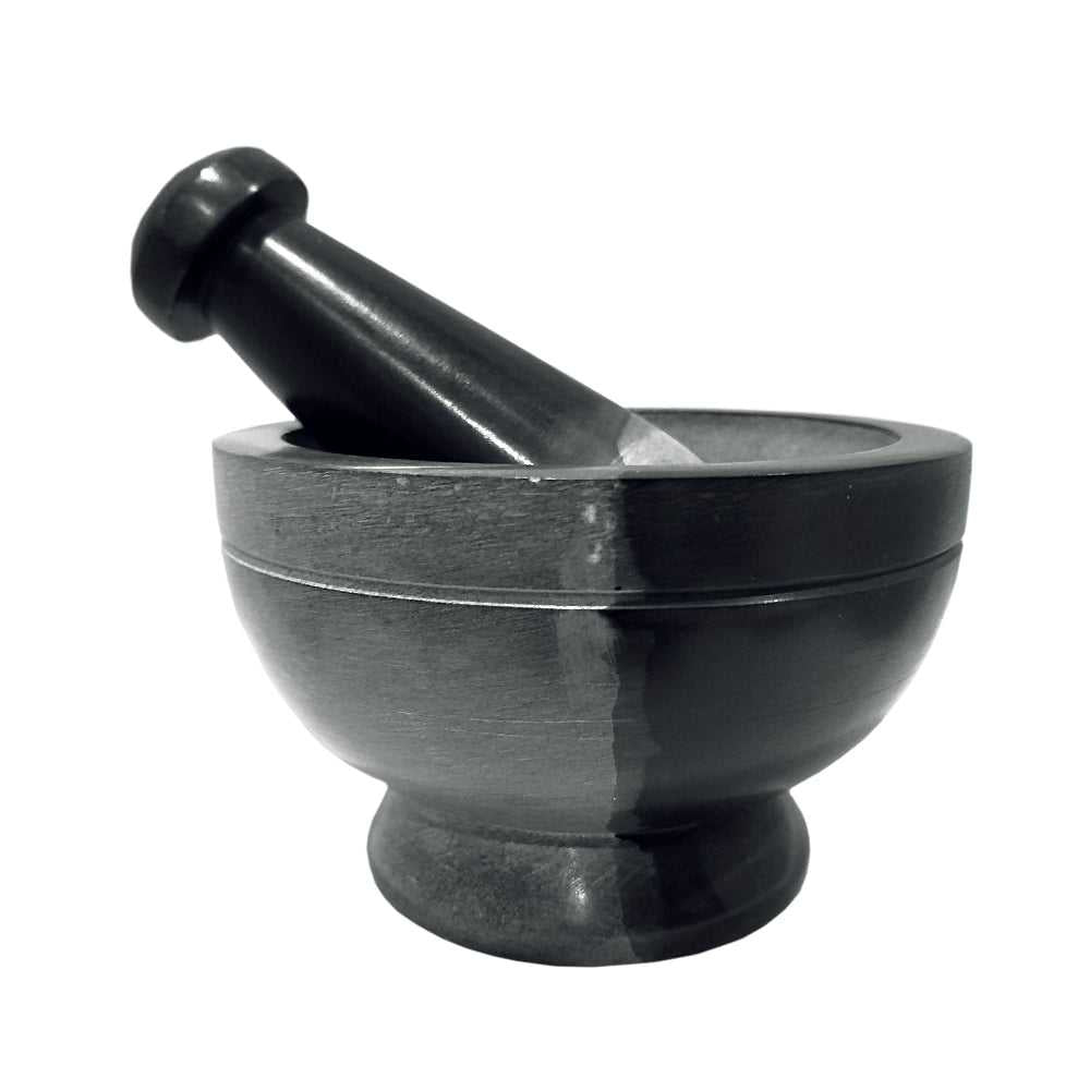 Mortar & Pestle Mortar & Pestle - Soapstone Gray & Black 2-Tone SBR518 15 $ Shop All The Witches Sage LLC Stew's Incense