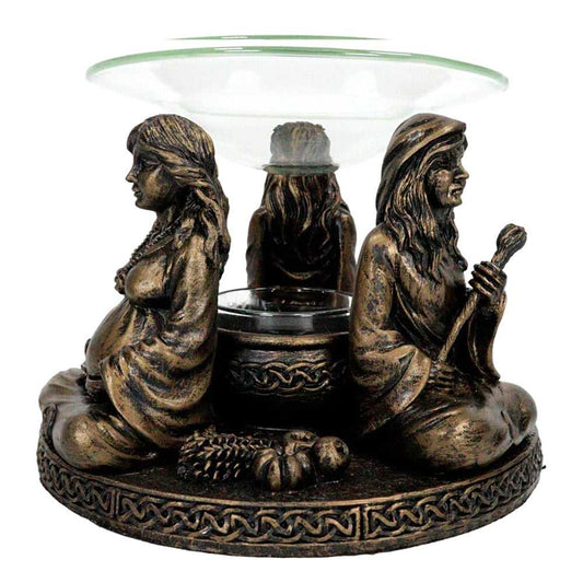 Oil Burner Mother Maiden Crone Oil Burner 14609 33 $ Shop All The Witches Sage LLC Stew's Incense
