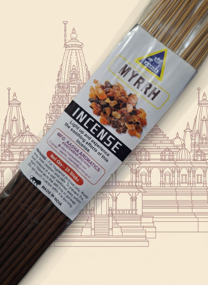 Aasha Myrrh Jumbo Incense Sticks-16 Inch-25 Sticks