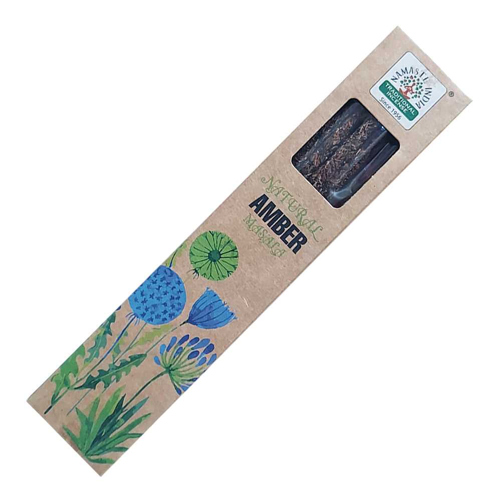 Incense Namaste India Natural Smudge Incense Sticks - Amber INI-NAT-AMBER 1 $ Shop All The Witches Sage LLC Stew's Incense