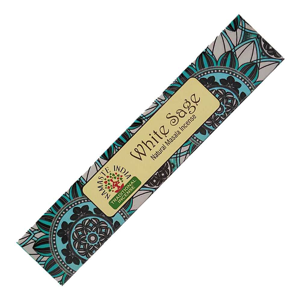 Incense Namaste India Natural Masala Incense Sticks - White Sage OR103 1 $ Shop All The Witches Sage LLC Stew's Incense
