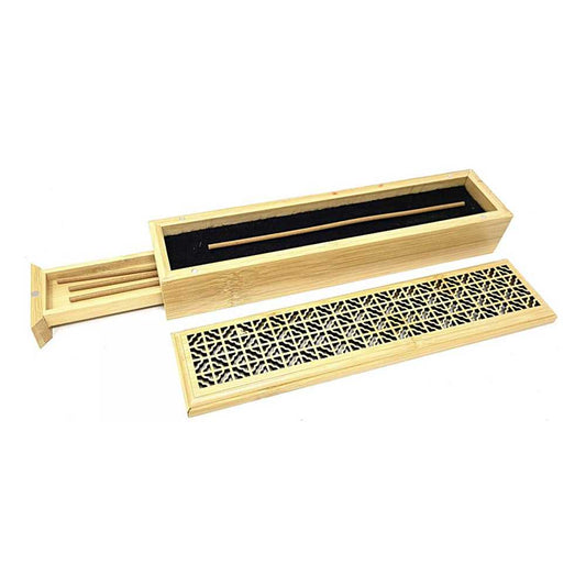 Incense Burner Natural Finish Wood Incense Box Burner - Large IMB-07 15 $ Shop All The Witches Sage LLC Stew's Incense