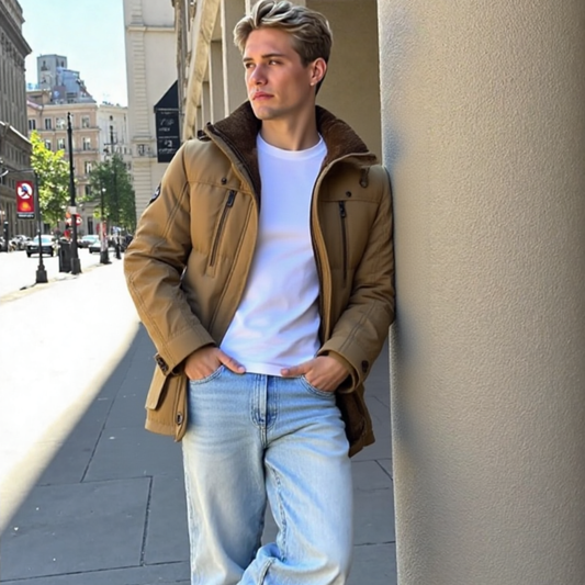 Men Coats Mens Hooded Winter Parka Coat with Inner Fleece ONFY12058932MHC-KHK-S 169 $ Coats Onetify Stew's Incense