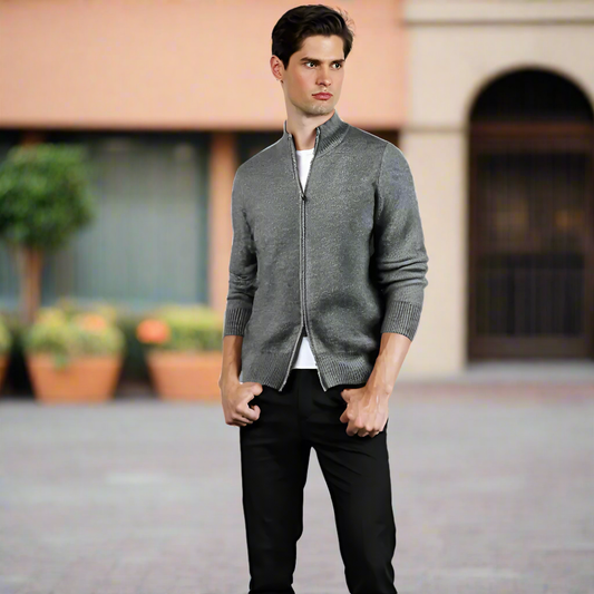 Men Sweaters and Cardigans Mens Stand Collar Duble Zip Cardigan ONFYMS250808A9B8-GRY-XS 69 $ Shop All Onetify Stew's Incense