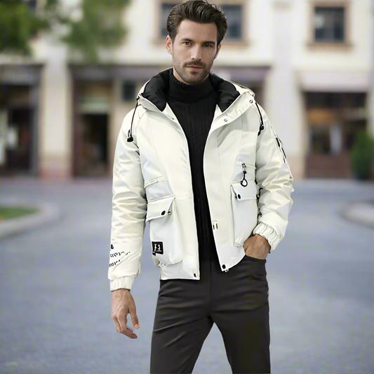 Men Jackets Mens High Collar Zipper Hooded Jacket ONFYMS250809A9B8-BRN-S 119 $ Shop All Onetify Stew's Incense
