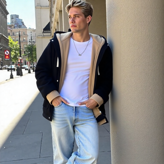 Men Jackets Mens Layered Look Hooded Corduroy Jacket With Faux Fur Lining ONFYMS250901A9B8-BLK-M 99 $ Shop All Onetify Stew's Incense