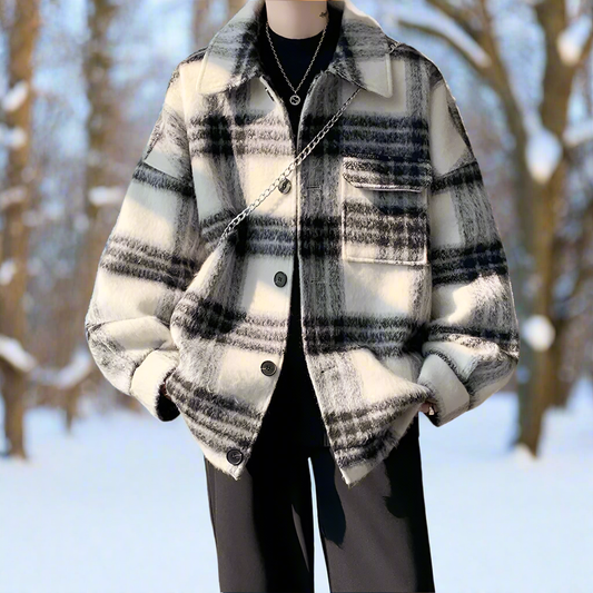 Men Jackets Mens Plaid Shirt Jacket ONMC241022L2M3-BLU-S 99 $ Coats Onetify Stew's Incense