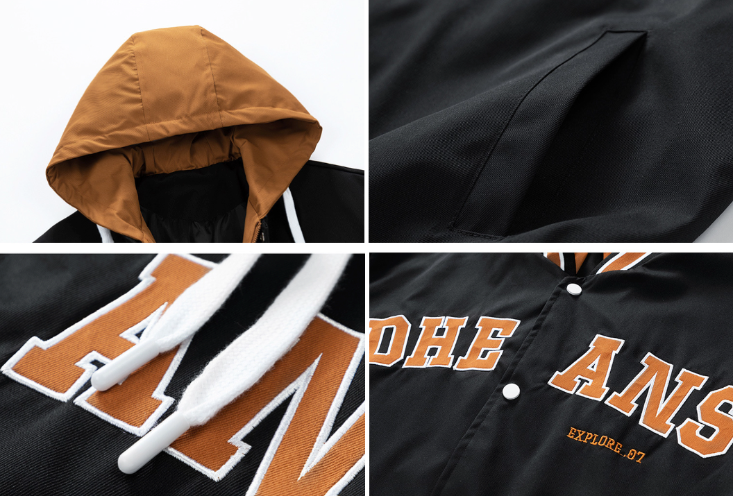 Men Jackets Mens Layered Look Baseball Jacket With Hood ONMC241022N4O5-BLK-S 89 $ Coats Onetify Stew's Incense