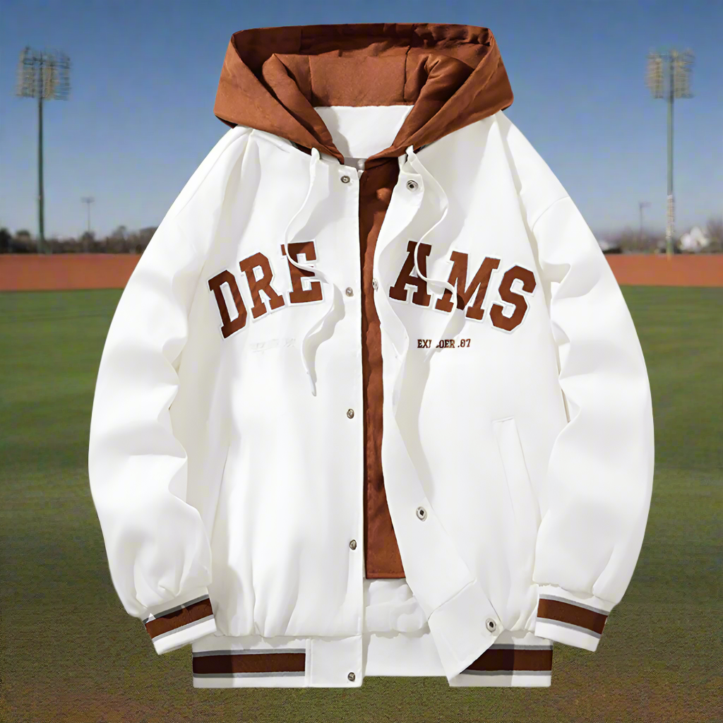 Men Jackets Mens Layered Look Baseball Jacket With Hood ONMC241022N4O5-BLK-S 89 $ Coats Onetify Stew's Incense